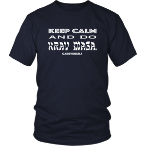 CARRYURSELF "Keep Calm And Do Krav Maga" Limited Edition T-shirt (white lettering)