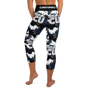 CARRYURSELF Cropped Camo Leggings - NAVY