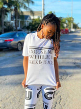 Load image into Gallery viewer, CARRYURSELF &quot;Excuse Me While I Walk In Peace&quot; Self Defense T-shirt
