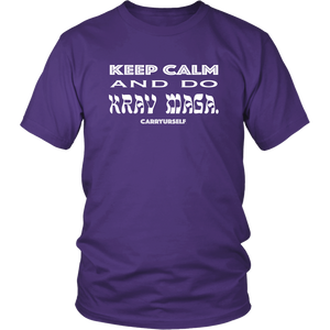 CARRYURSELF "Keep Calm And Do Krav Maga" Limited Edition T-shirt (white lettering)